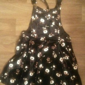 Black velvet overall dress