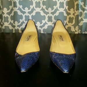 Authentic Jimmy Choo blue kitten heels, size 39.5