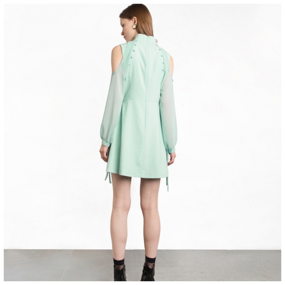 ‼️LAST CALL PRICE FIRM Seafoam Mint Chiffon Dress - Picture 5 of 5