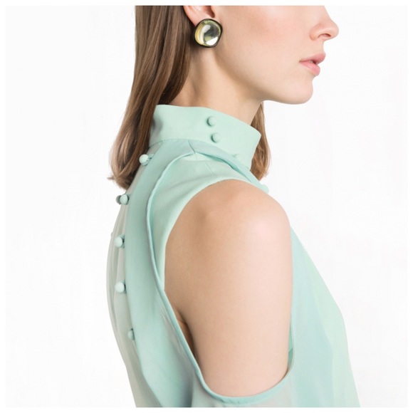 ‼️LAST CALL PRICE FIRM Seafoam Mint Chiffon Dress - Picture 4 of 5