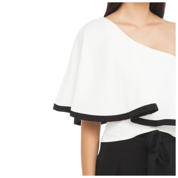 🆕 White Full One Shoulder Ruffle Top D40 - Picture 3 of 4