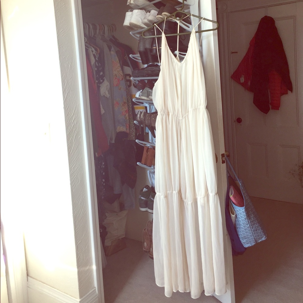 White chiffon maxi dress