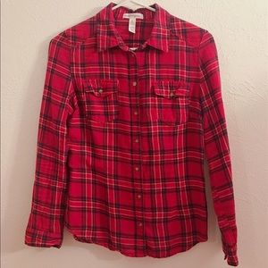 Red Plaid Button Up Shirt