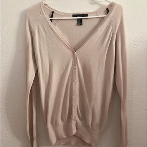 Cream Lightweight Button Cardigan