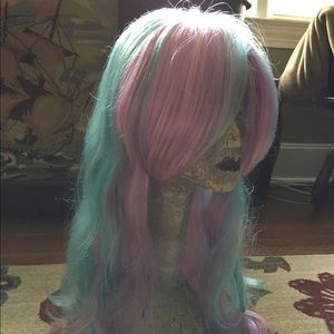 Blue, Pink, and Purple Long Wig
