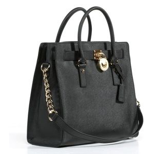 Michael Kors Hamilton Large Black Tote Handbag