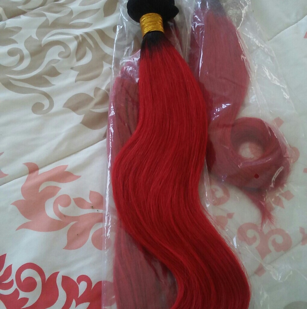 Ombre Red Bundles all inches Brazilian 100% Human