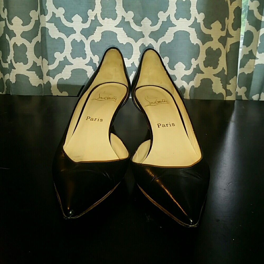 Christian Louboutin black kitten heels, size 39.5