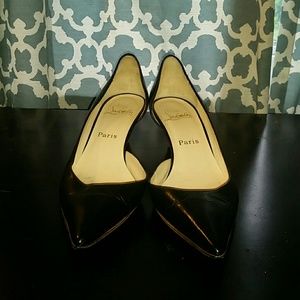 Christian Louboutin black kitten heels, size 39.5