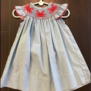 Candyland 9 month Blue Angel Sleeve crab dress