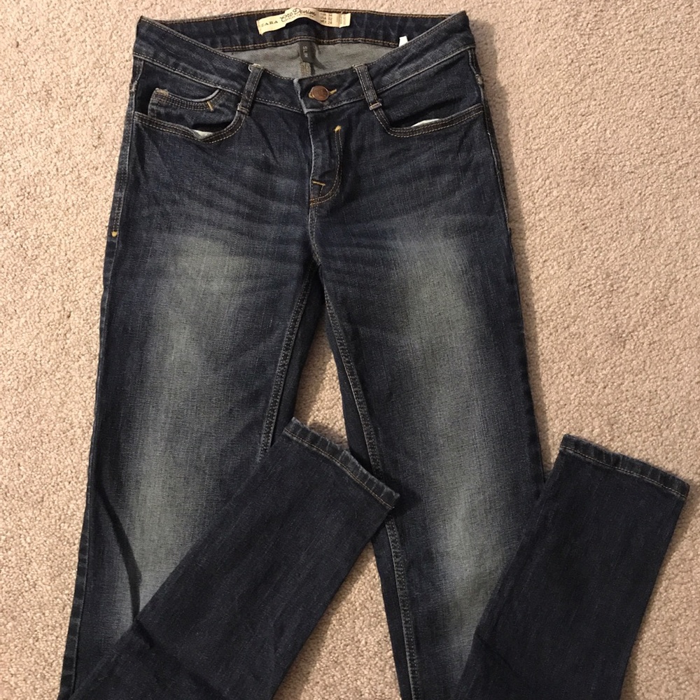 Zara core denim skinny jeans. Dark wash. US sz 2