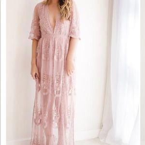 Maxi romper dress with low cut. So medium