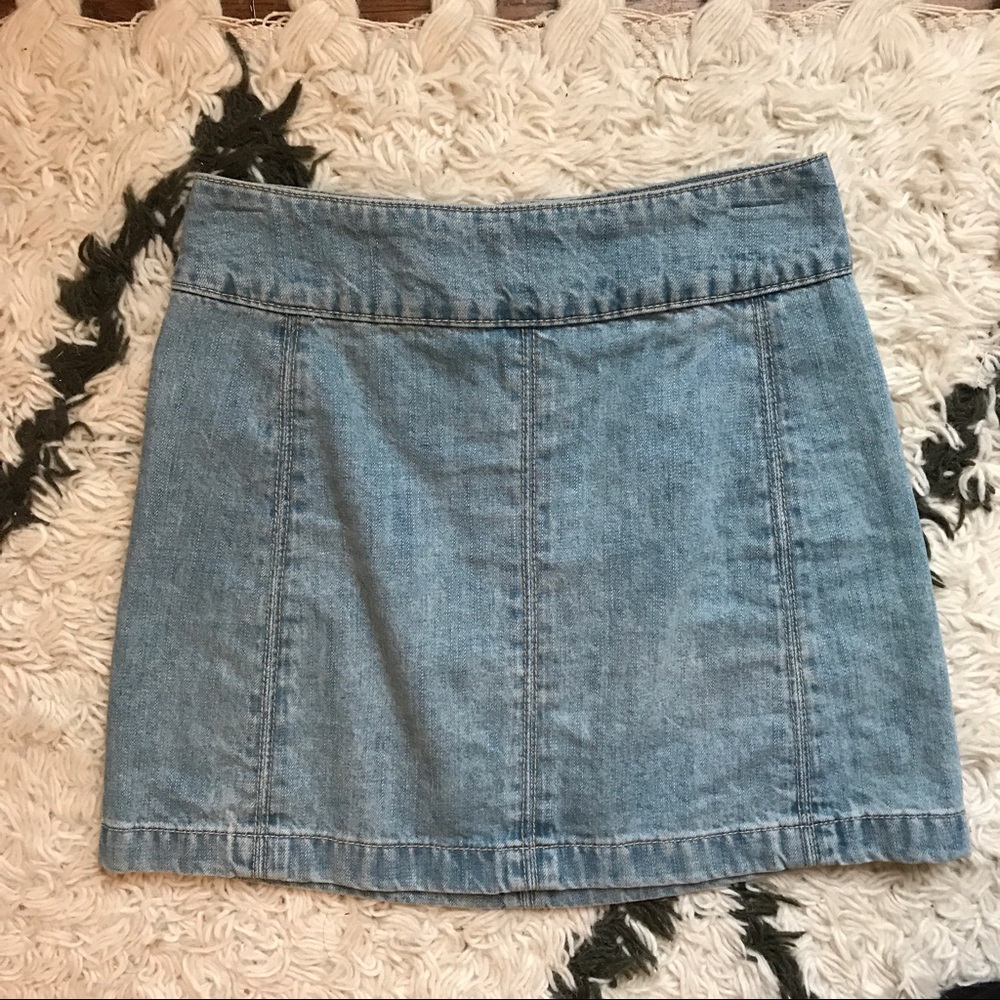 Free People 'Zip to It' Denim Mini Skirt