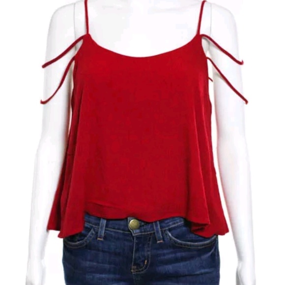 4Si3NNA Red flowy cami top croped Sz M For Sienna - Picture 3 of 7