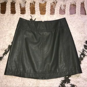 Free People 'Zip to It' Vegan Leather Mini Skirt
