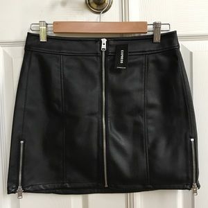 Express - Black Leather Skirt