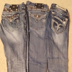 2 Miss Me pair of jeans and 1pair of Rock Revival.