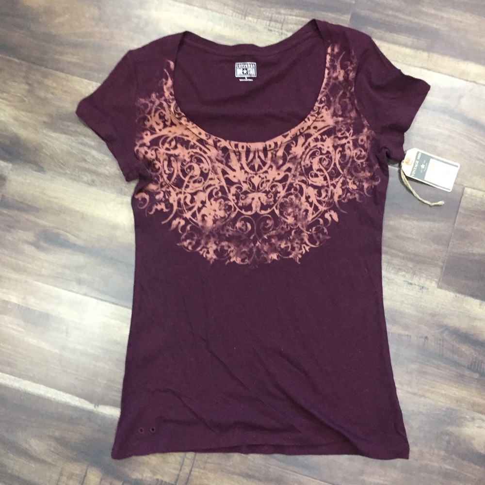 New NWT CONVERSE ONE STAR Scoop Neck tee