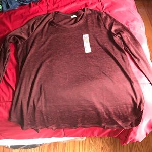 Long sleeve red top plus size