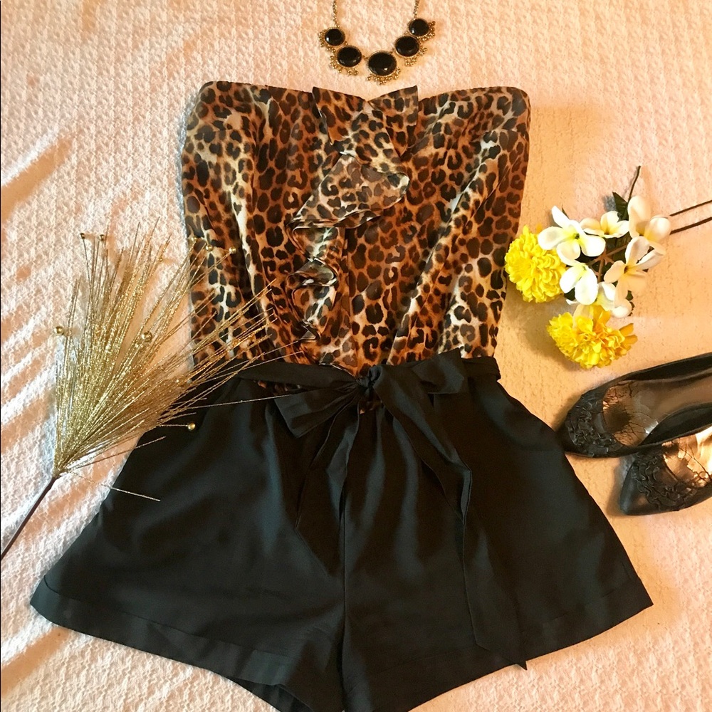 Express cheetah print romper