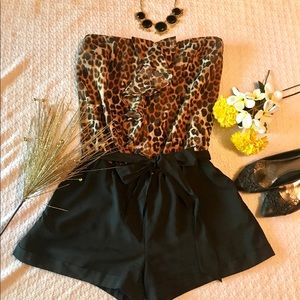 Express cheetah print romper