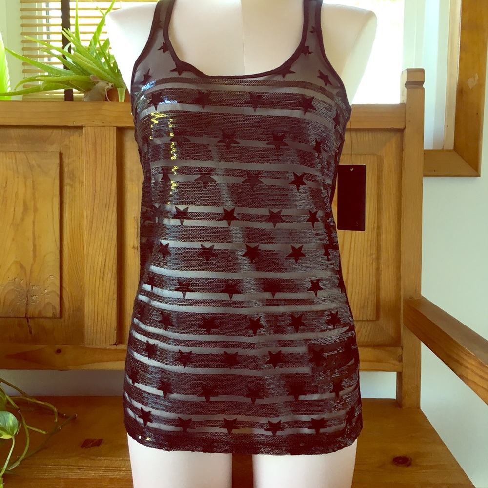 NWT Guess Sequin Stars and Stripes tank