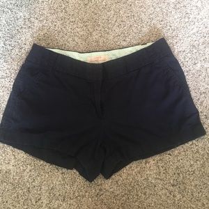 Navy J. Crew Chino Shorts 3"