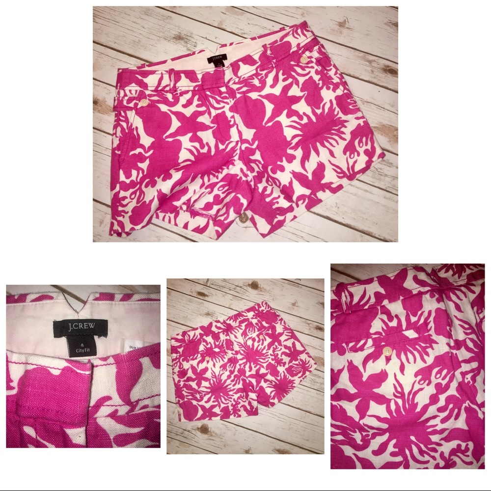 Adorable J. Crew Shorts Sz 4 City Fit 100% Linen