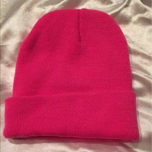 NWOT hot pink fold beanie