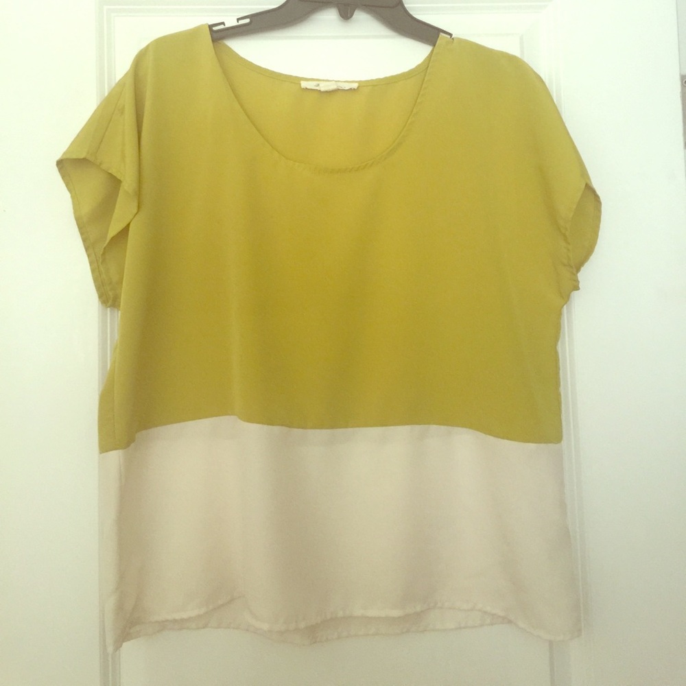 Silky color block top