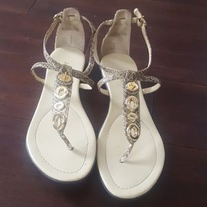 Faux snake skin sandals