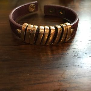 BCBG gold and maroon bracelet