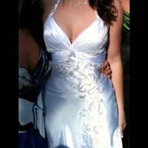 NightWay white silk Prom Dress Size 10