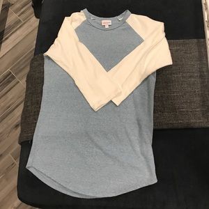 Lularoe randy in baby blue and cream