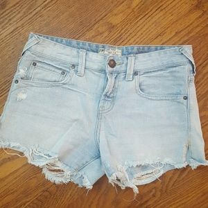 Free People Light Wash Denim Short