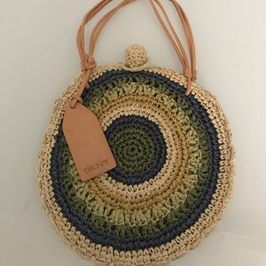 DNKY crochet and leather purse