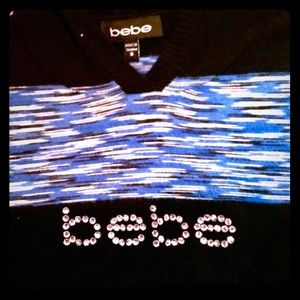 BEBE rhinestone logo hoodie