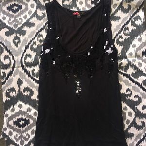 Black sequin tank