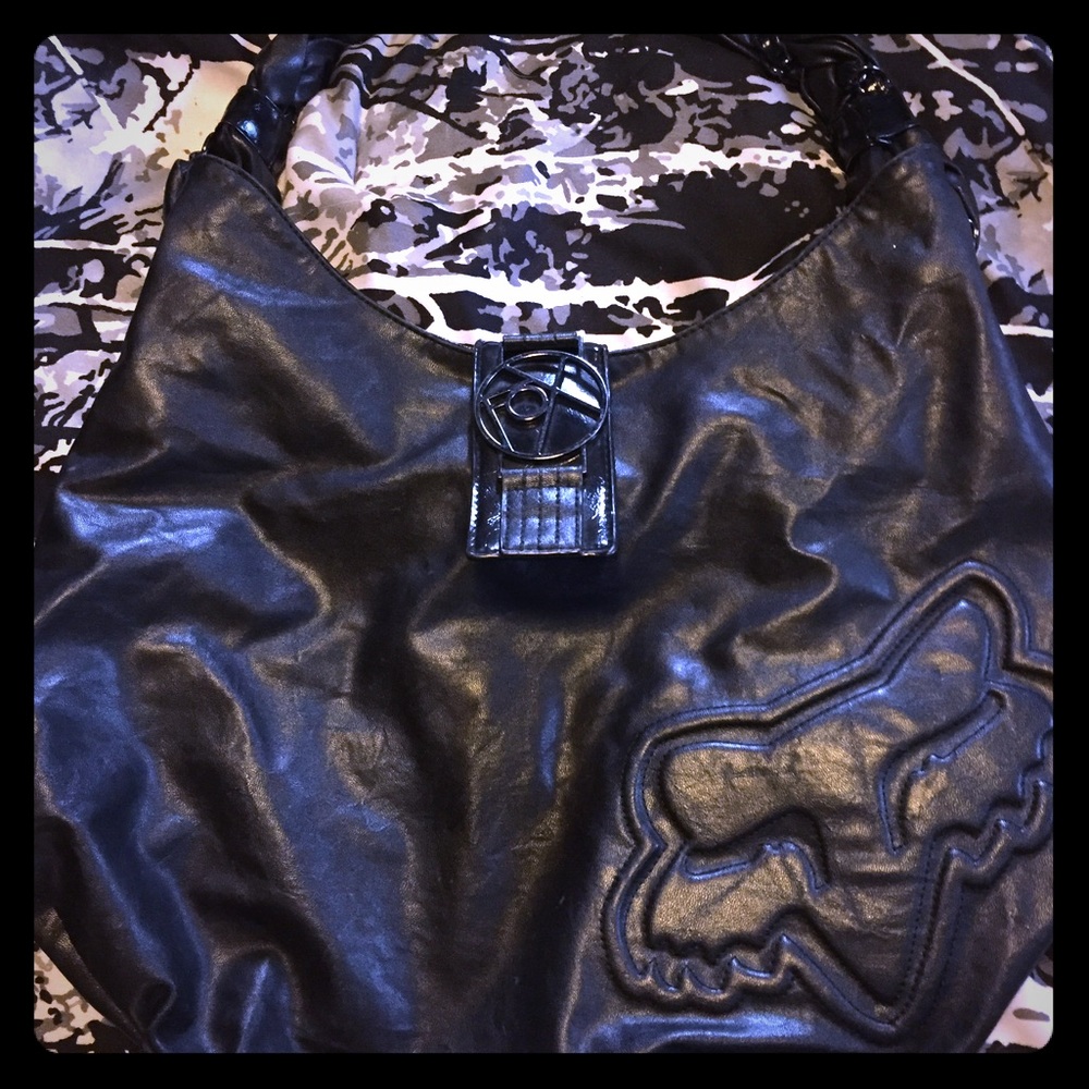 Black fox racing hobo bag
