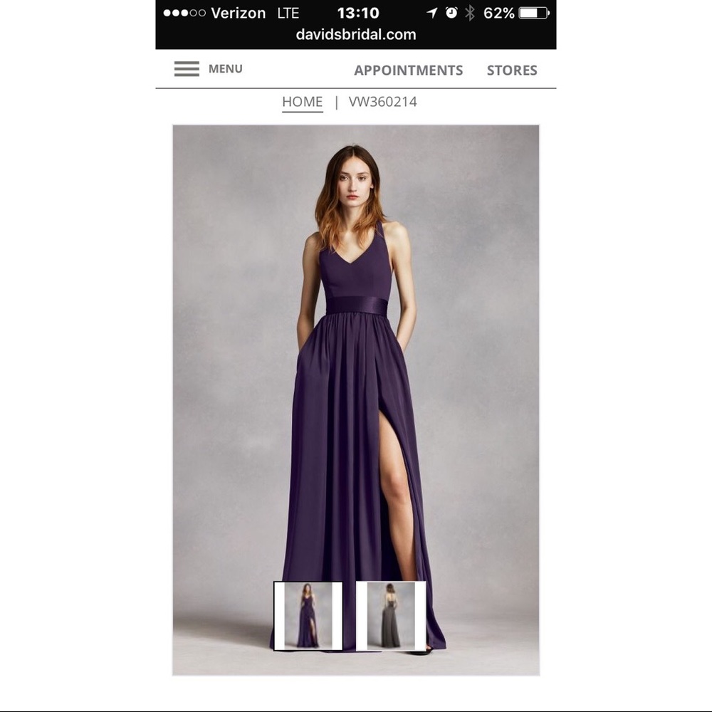 Plum Vera Wang Bridesmaid Dress with Pockets!