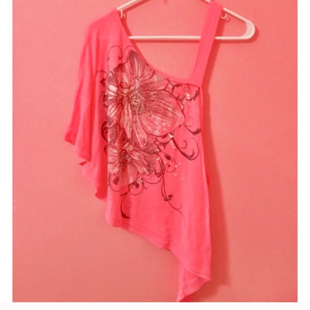 Wet Seal Pink Bat Wing Sleeve Top