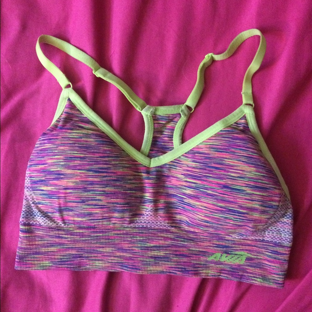 multi color sports bra