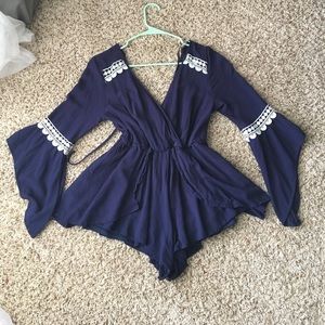 Agaci navy blue romper