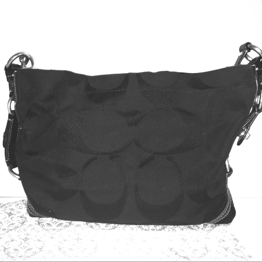 Authentic Black Coach Shoulder Bag with Dust Bag