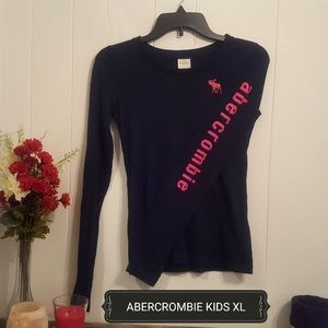 Abercrombie Kids Navy/Pink Long Sleeve Tee