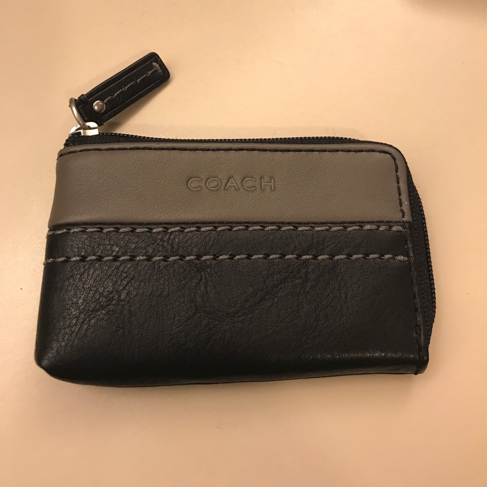 Unisex Coach Leather Key Case/Change Holder