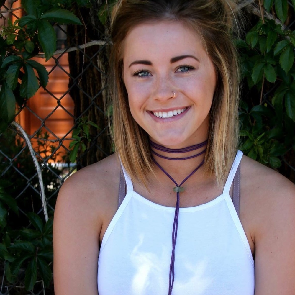 Purple and Teal Speckled Choker