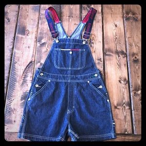 Vintage tommy hilfigure overalls Bibs Sz s flag