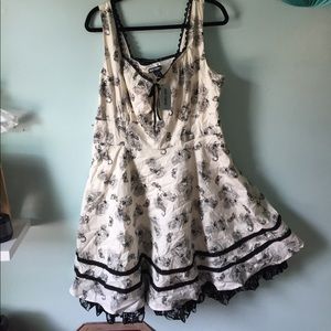 Black and White Floral Bug Printed Dress
