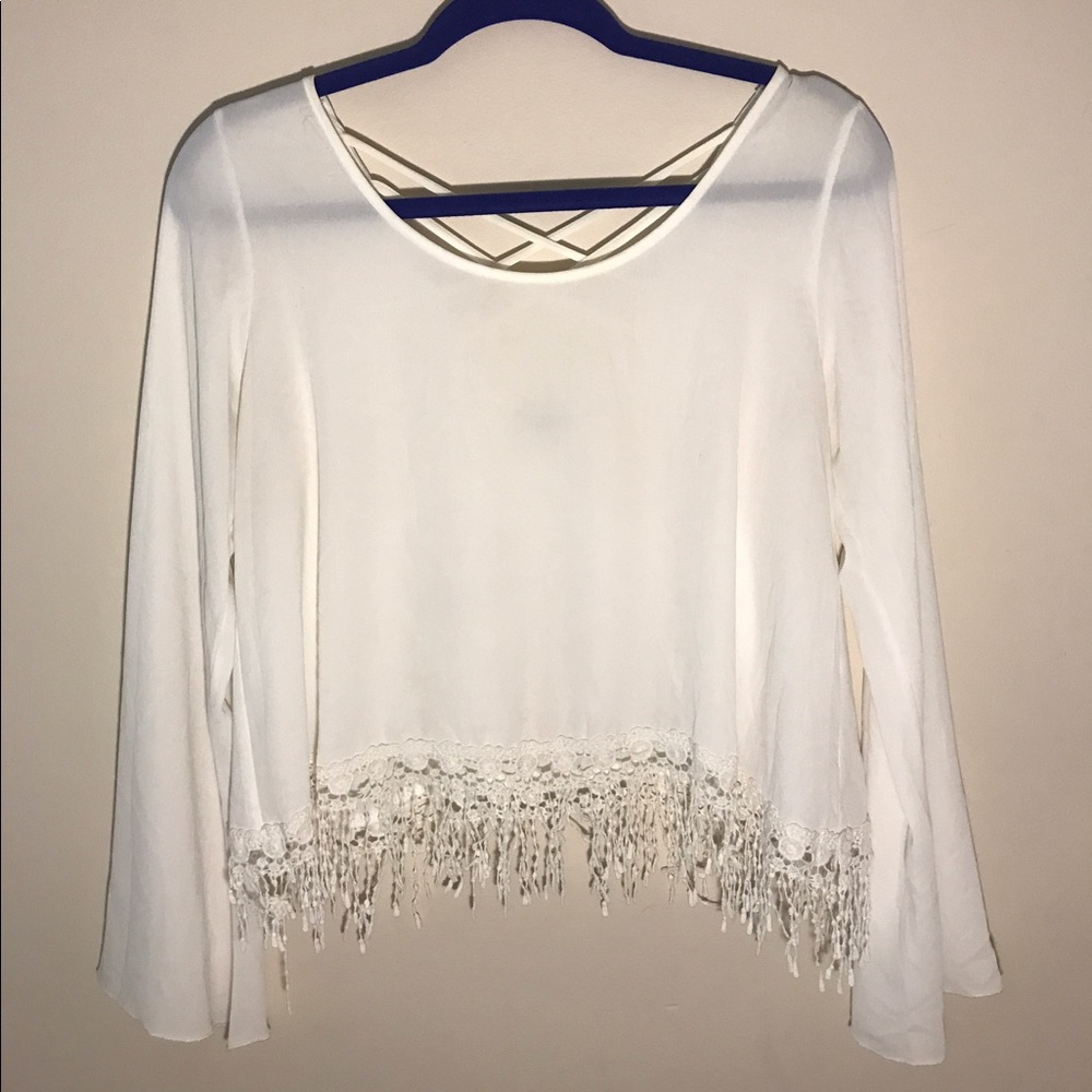TOBI white blouse with lace detail